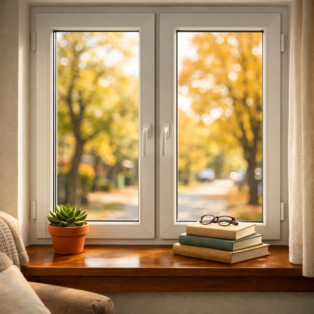 Energy-efficient double-glazed windows in a well-insulated rental property in Yate.