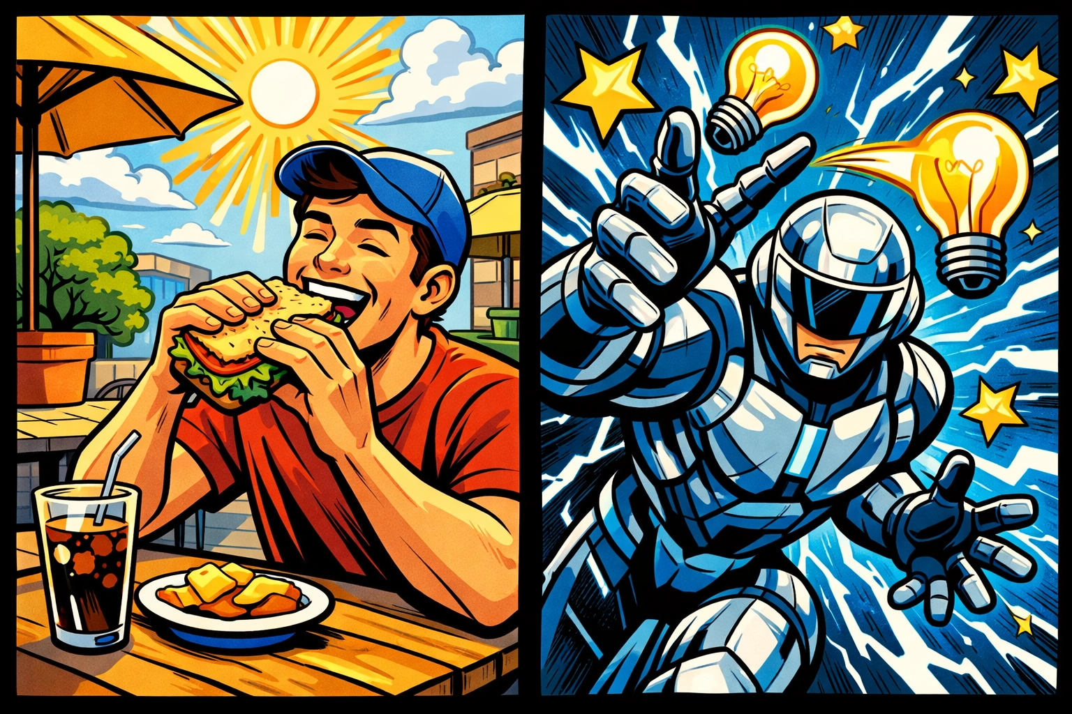 A business owner at lunch while an AI assistant for small business captures and manages customer leads.