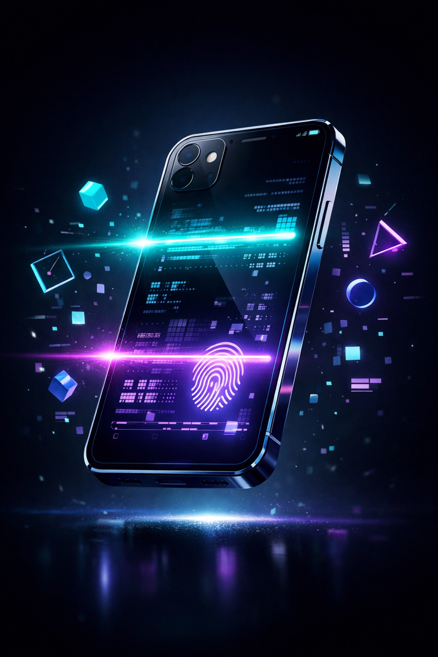 Smartphone with digital scans illustrating TikTok's OCR technology for indexing on-screen text.