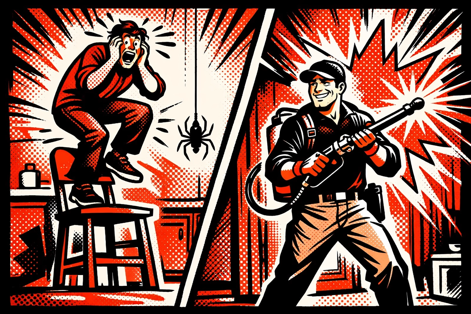 Confident pest control Jasper AL professional handling a home spider infestation for a local resident.