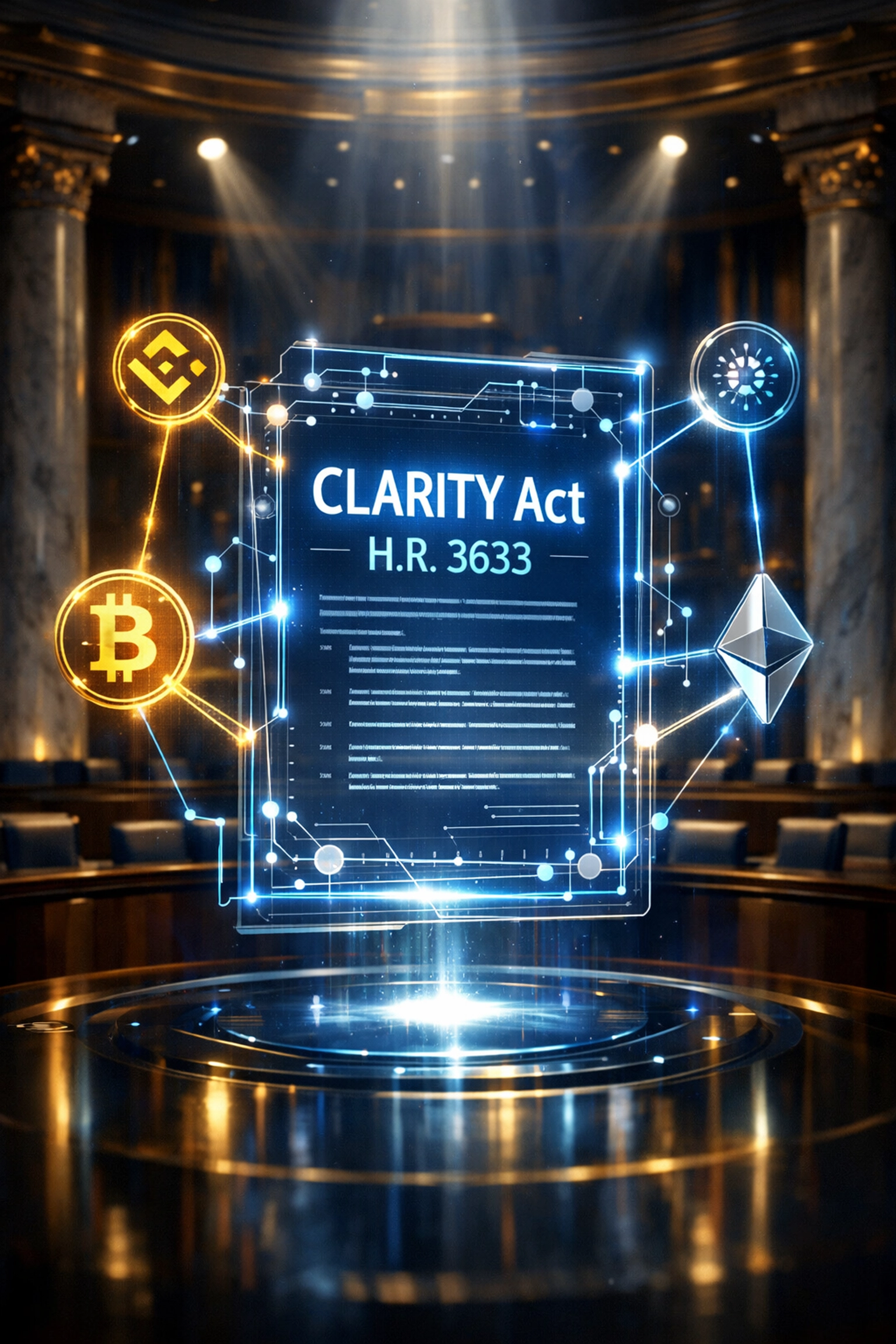 CLARITY Act H.R. 3633 digital document connecting blockchain networks and cryptocurrency regulation