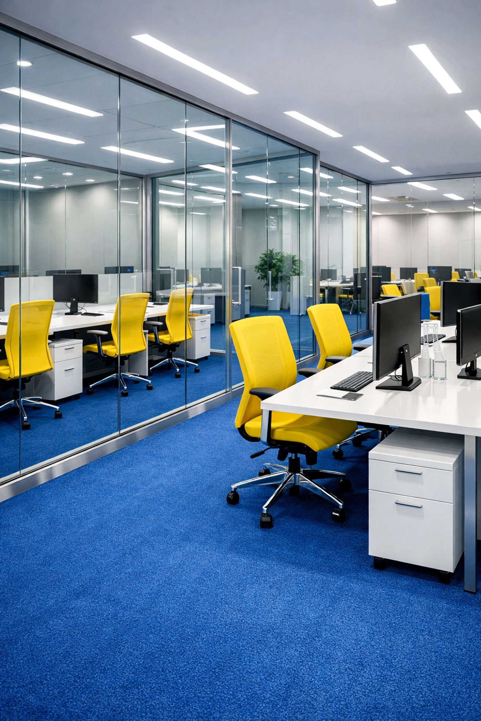 Immaculate office space in Massachusetts following professional commercial house cleaning.