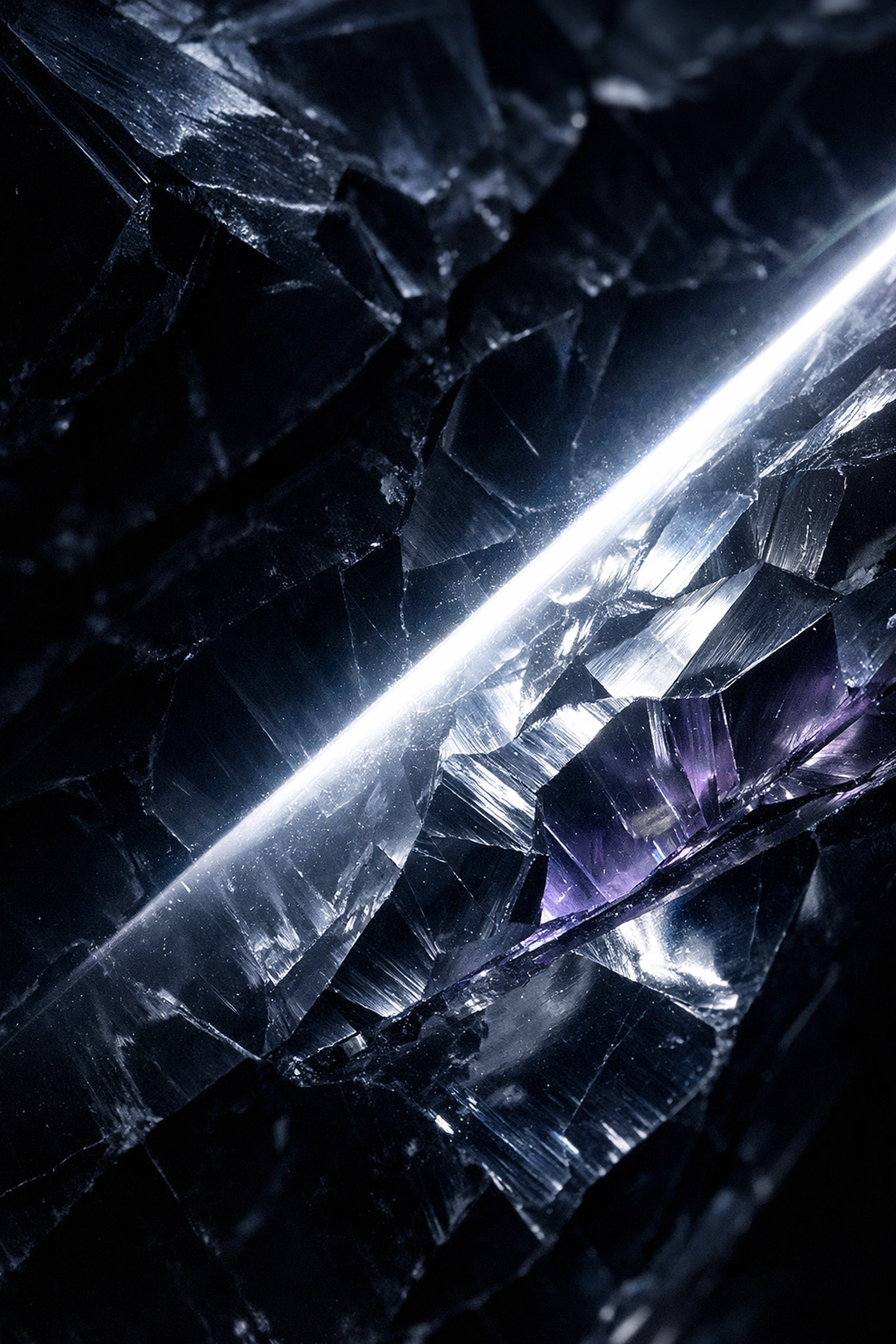 A beam of light revealing hidden layers, representing the clarity gained from a Shadow AI security audit.