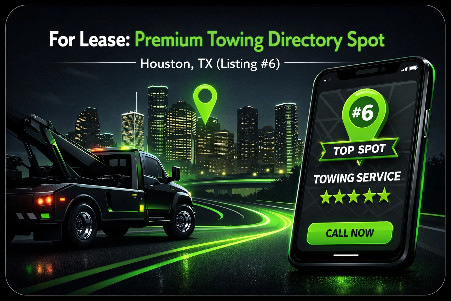 [HERO] For Lease: Premium Towing Directory Spot - Houston, TX (Listing #6)