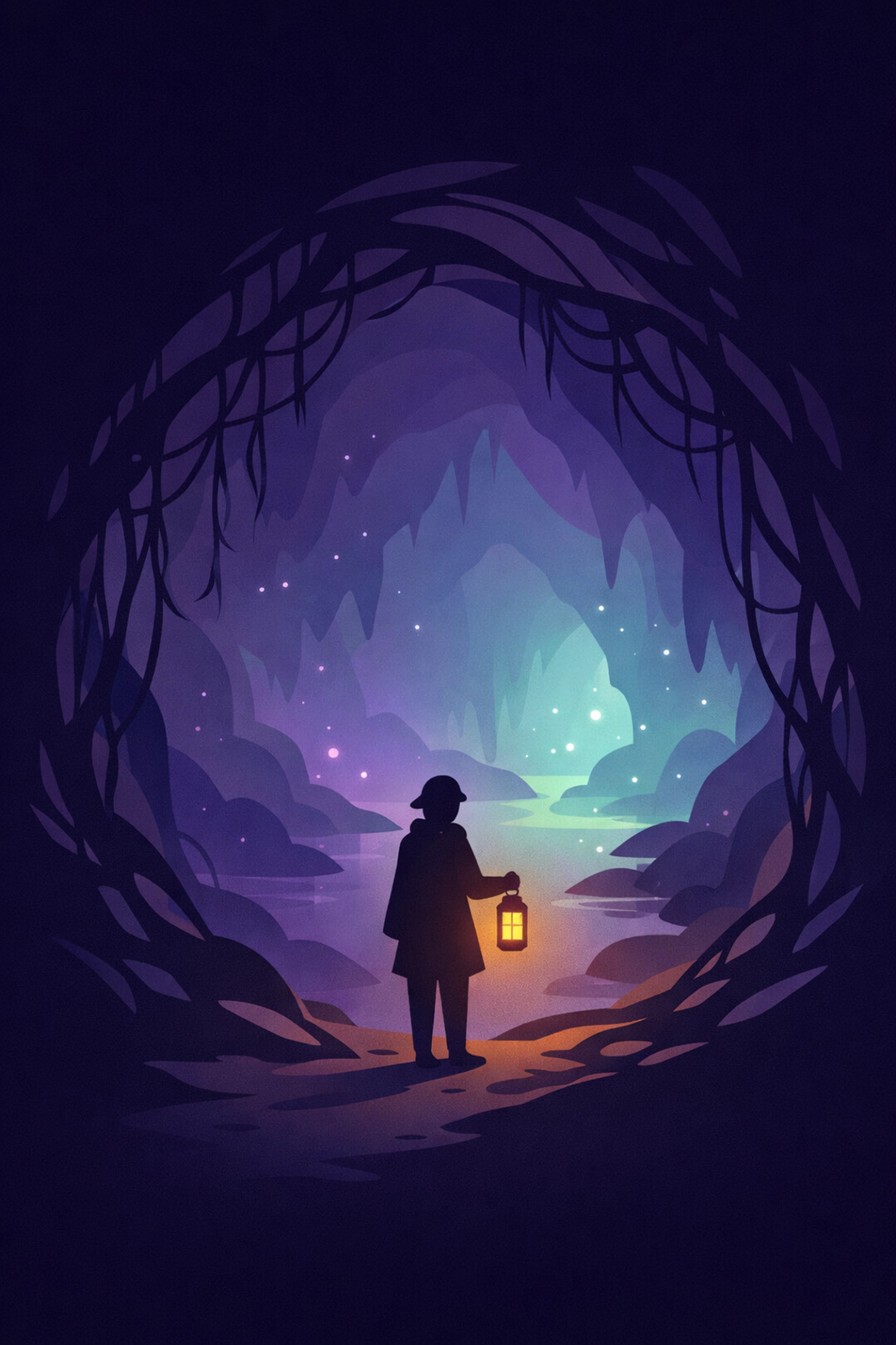 Person holding lantern exploring the unconscious depths of shadow work and healing