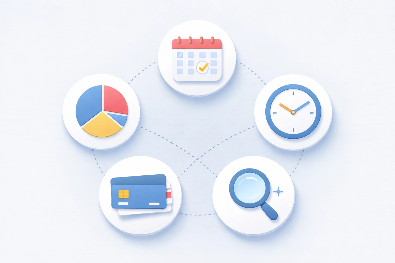 Ilustración de cinco factores clave que influyen en el crédito para obtener una hipoteca