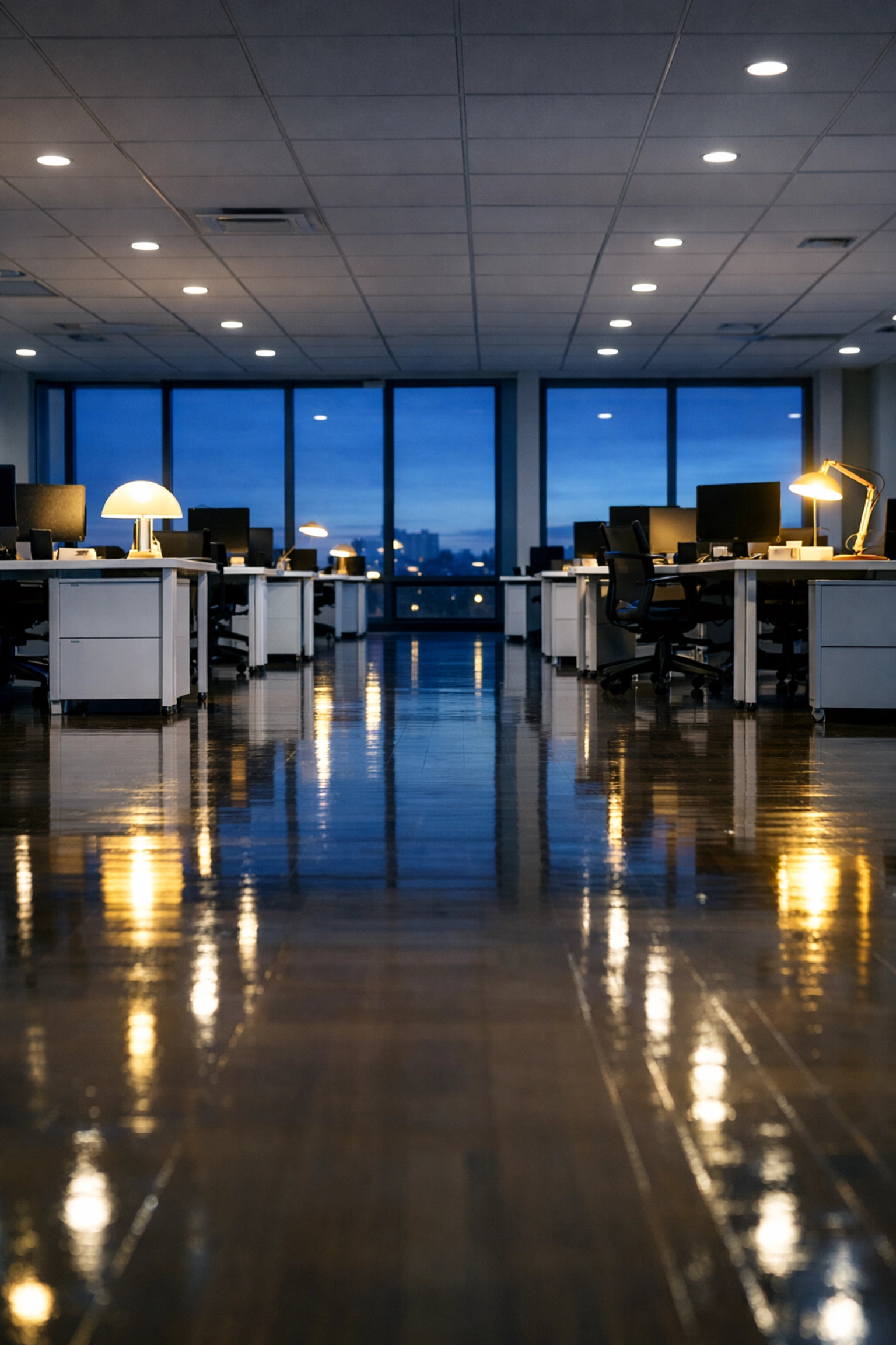 Impeccably clean corporate workspace in Braintree following professional janitorial services.