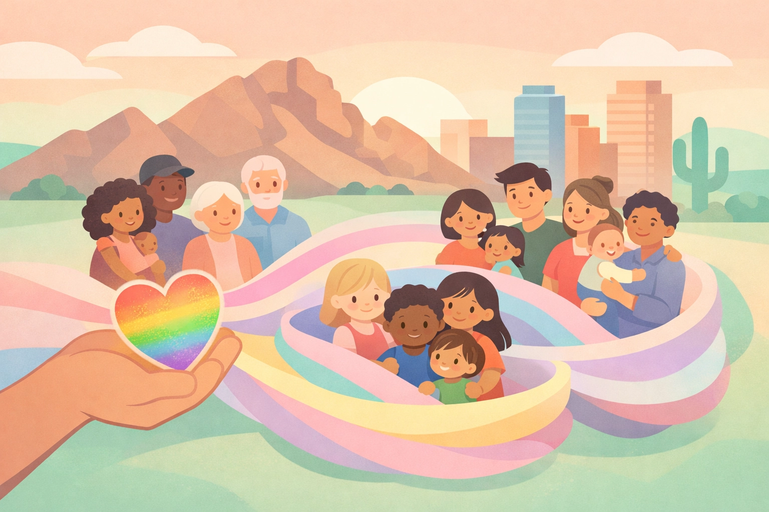 Arizona families with children receiving childhood cancer support in Phoenix