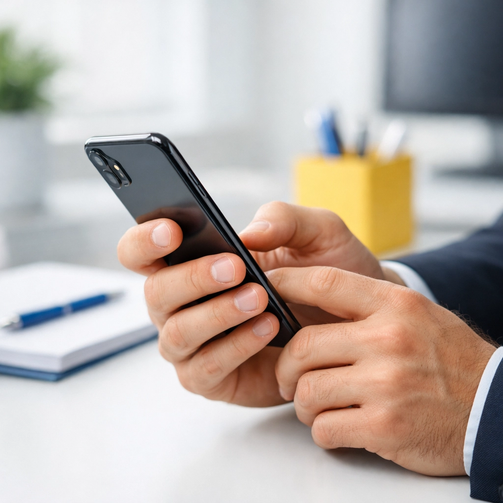 Close-up of a donor using a smartphone for mobile fundraising and nonprofit SMS campaign interaction.