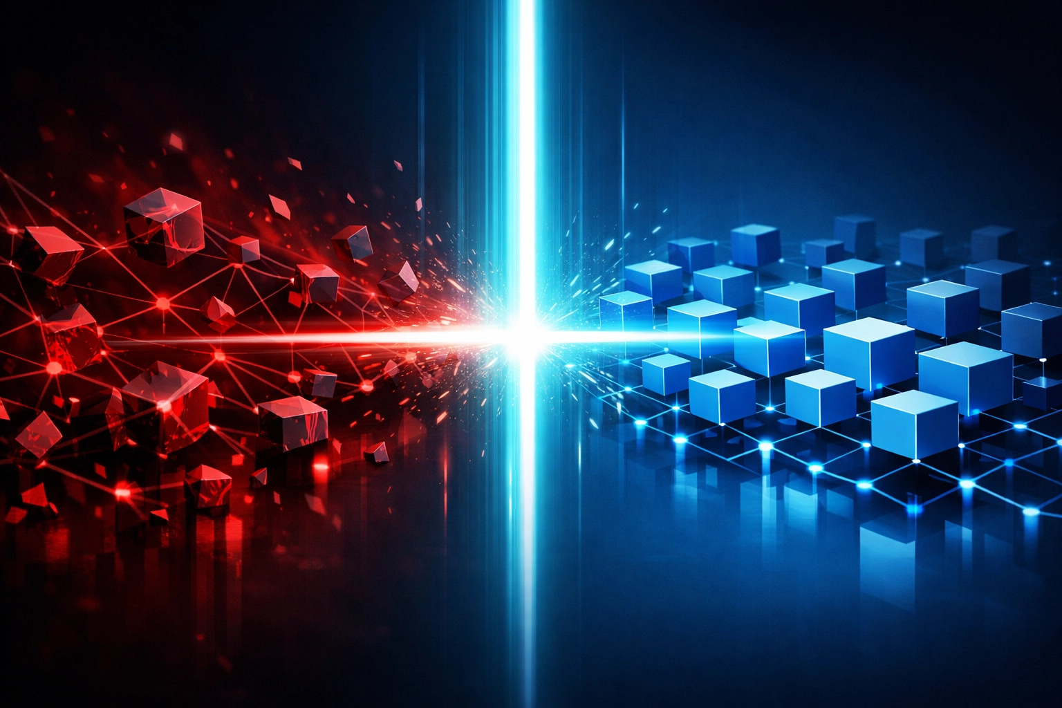 Digital cleanup process restoring corrupted data nodes to a secure state after a cybersecurity incident.