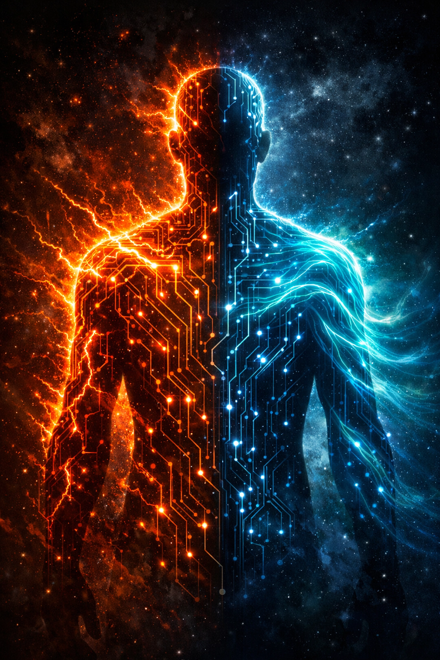 Visualizing the sympathetic and parasympathetic branches of nervous system regulation in a human body.