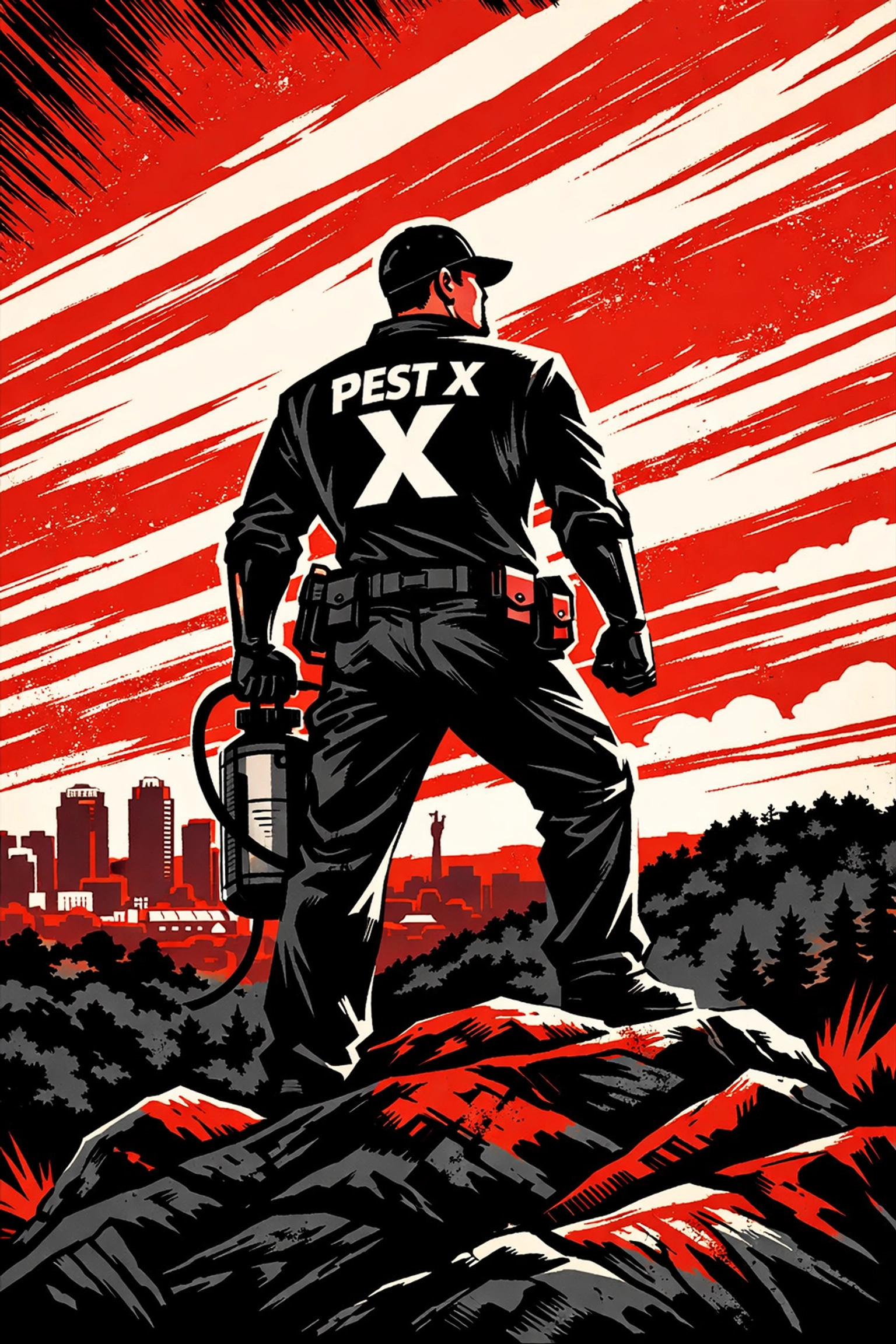 Reliable local pest control technician overlooking the Birmingham and Jasper service areas.