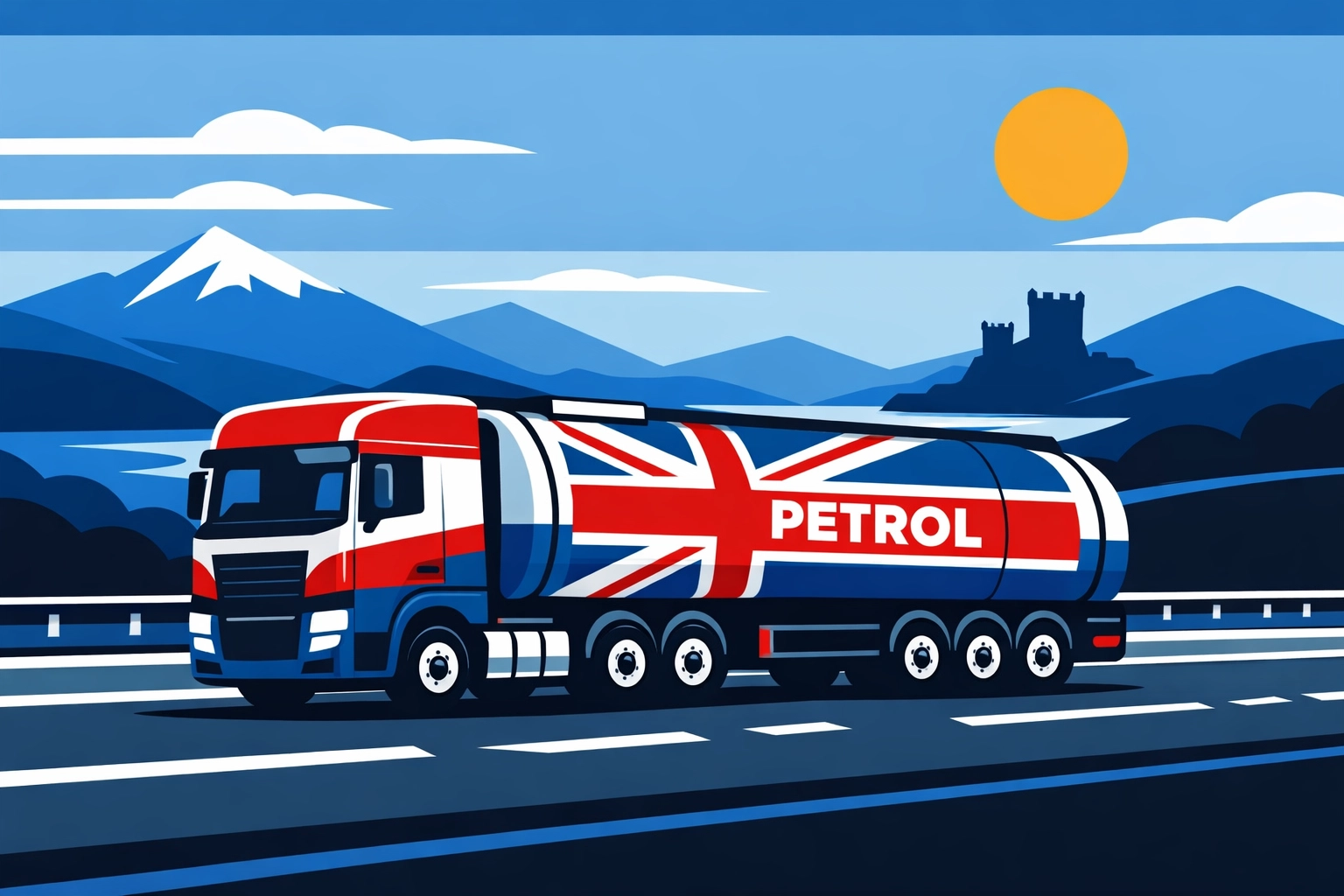 UK petrol tanker driving in Scotland, illustrating career growth with an ADR Course in Lanarkshire.