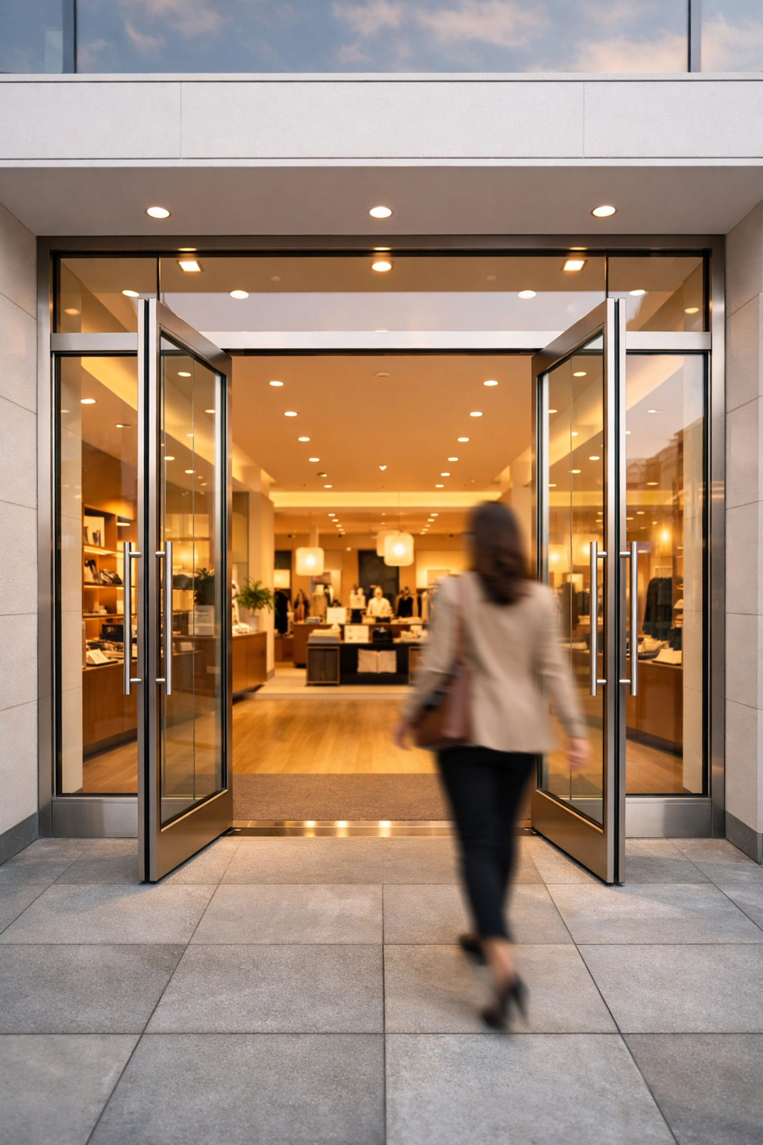 Welcoming retail storefront entrance optimized for high-intent AI-referred customers