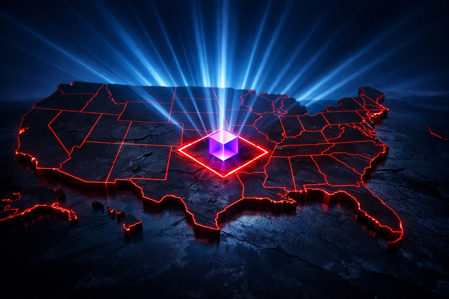Map illustrating federal jurisdiction limits and the 10-mile-square rule for the District of Columbia.