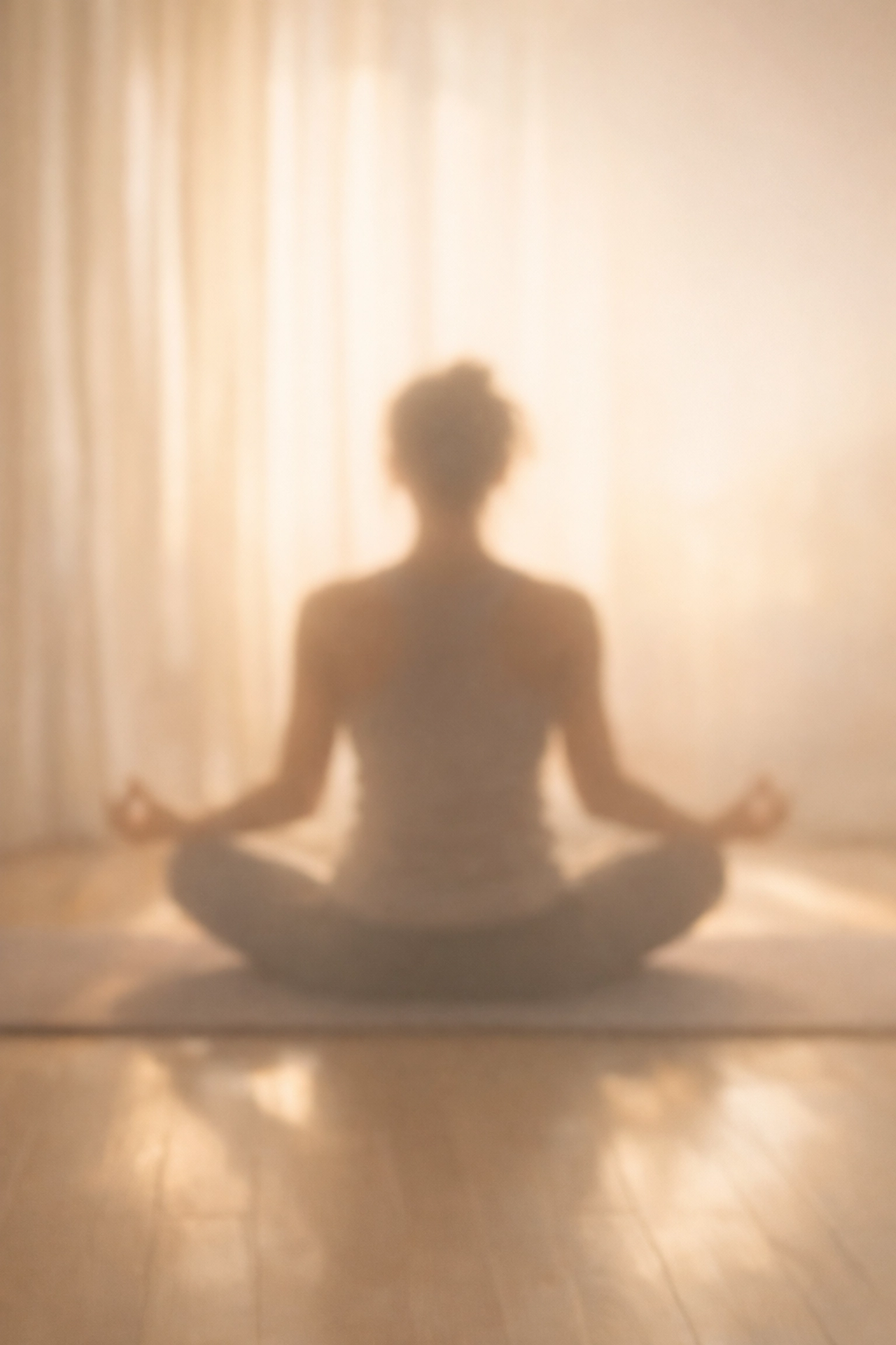 Peaceful meditation pose on yoga mat supporting sobriety and nervous system healing
