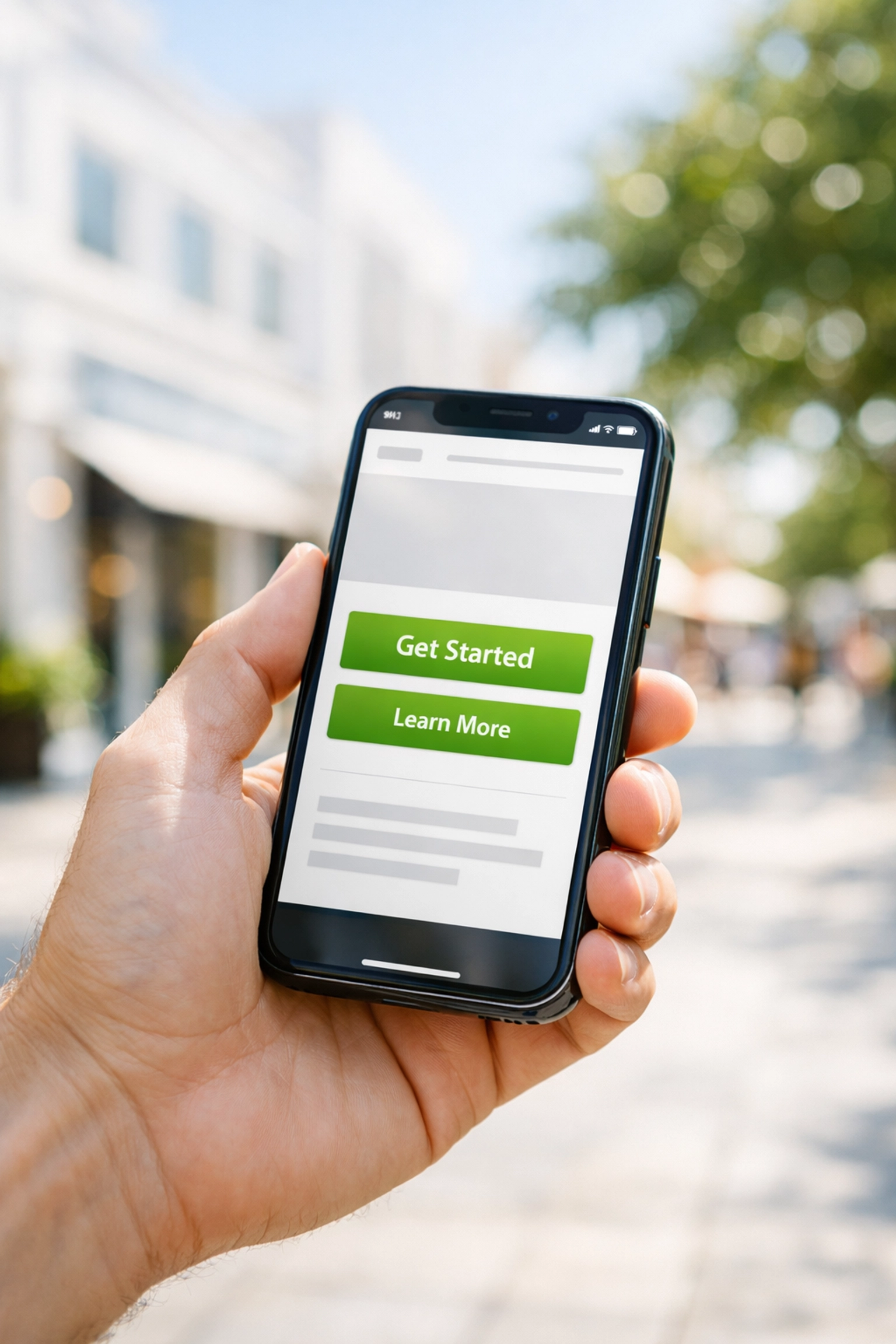 Fast loading mobile website on a smartphone in a local neighbourhood for improved user experience.