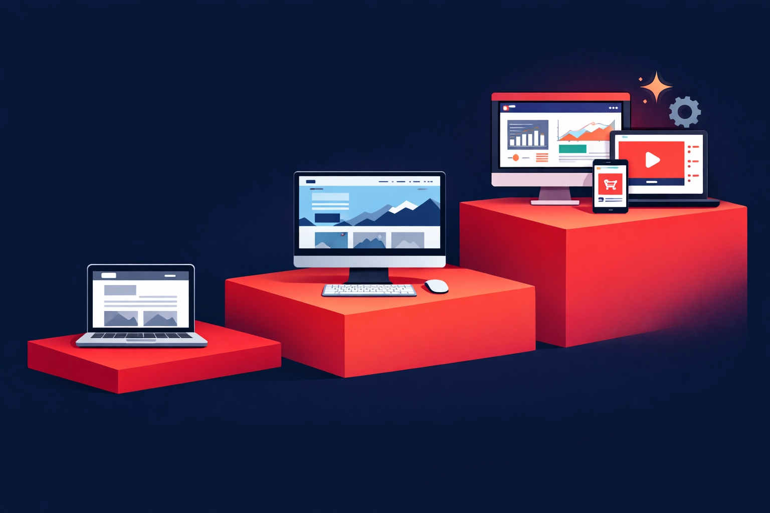 Three tiers of website pricing UK showing DIY, professional, and custom website options