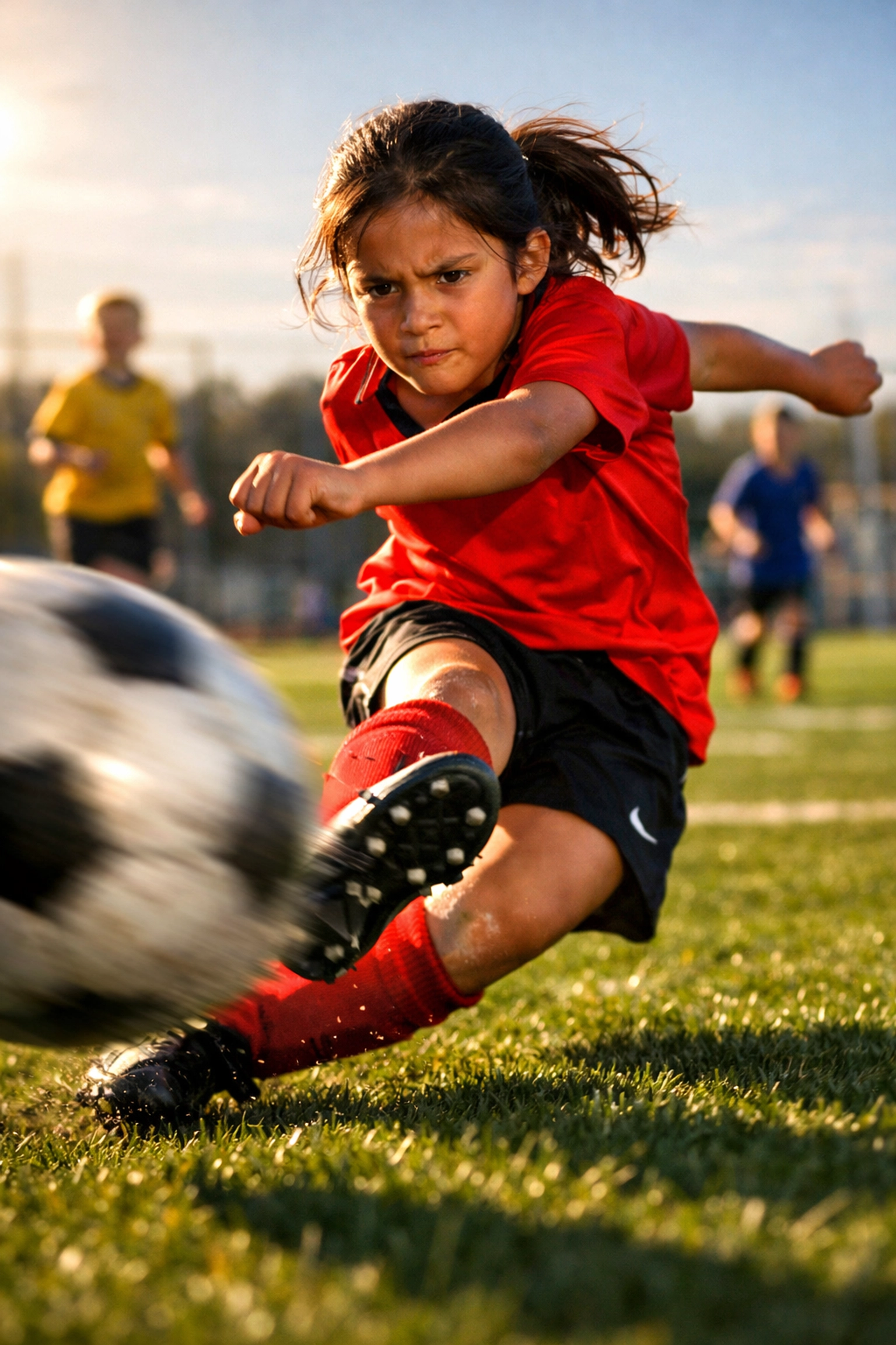 Young girl developing soccer skills through MLS GO training in Orlando
