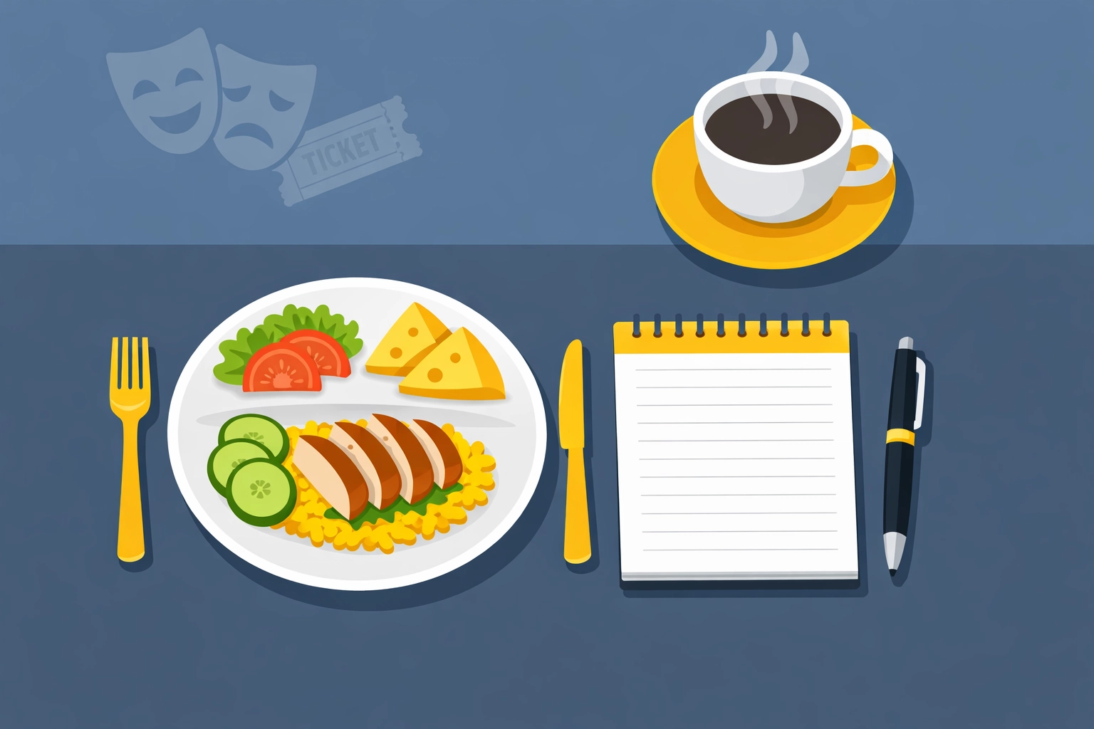 Graphic showing deductible business meals versus non-deductible entertainment for tax planning.