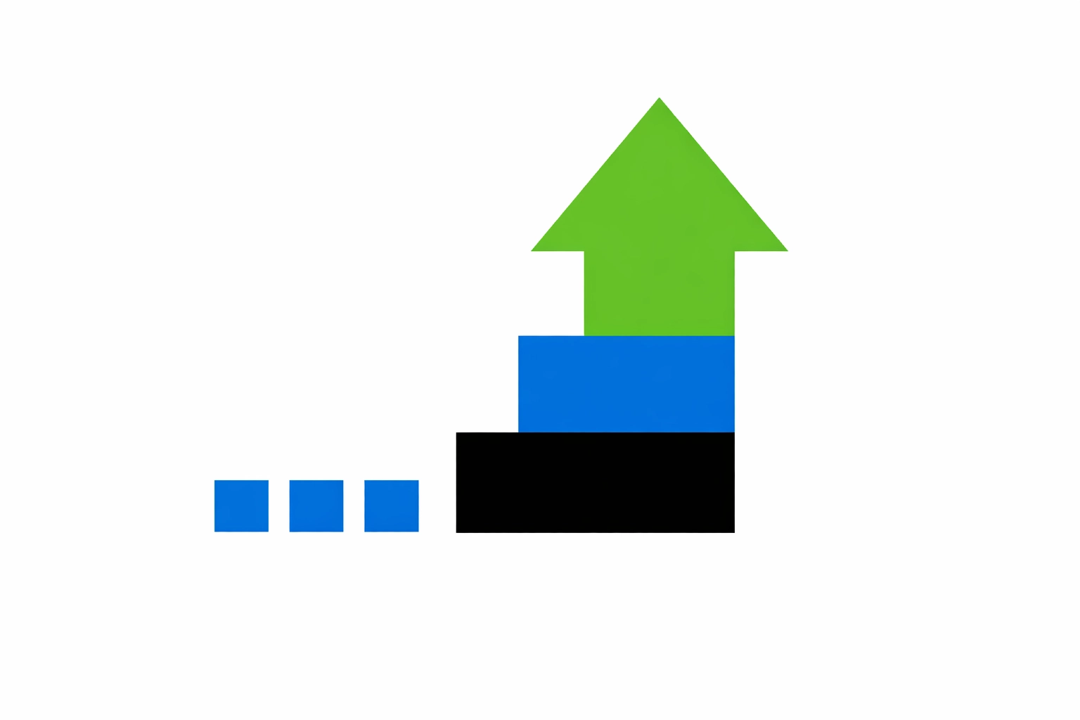 Geometric arrow showing increased profit and ROI when using wholesale clothing bales UK for reselling.