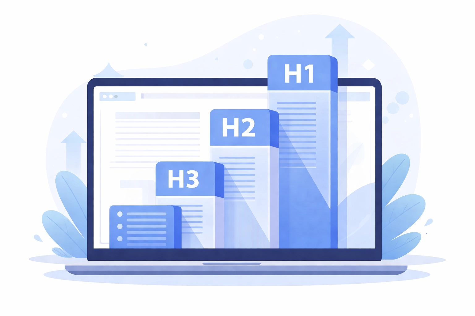 Content structure hierarchy showing optimized headings and paragraphs for better search rankings