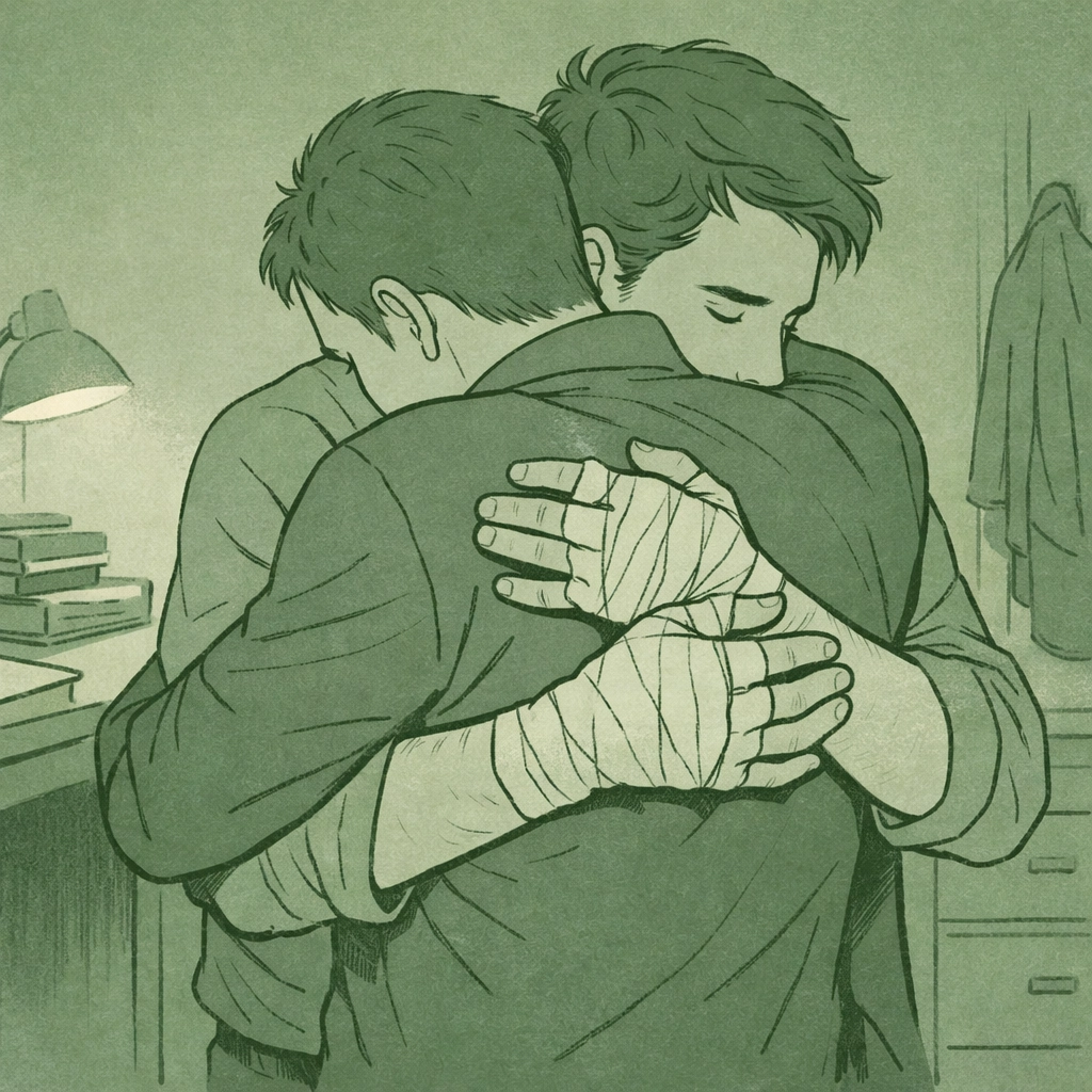 Intimate MM embrace showing consequences of political betrayal and forbidden love