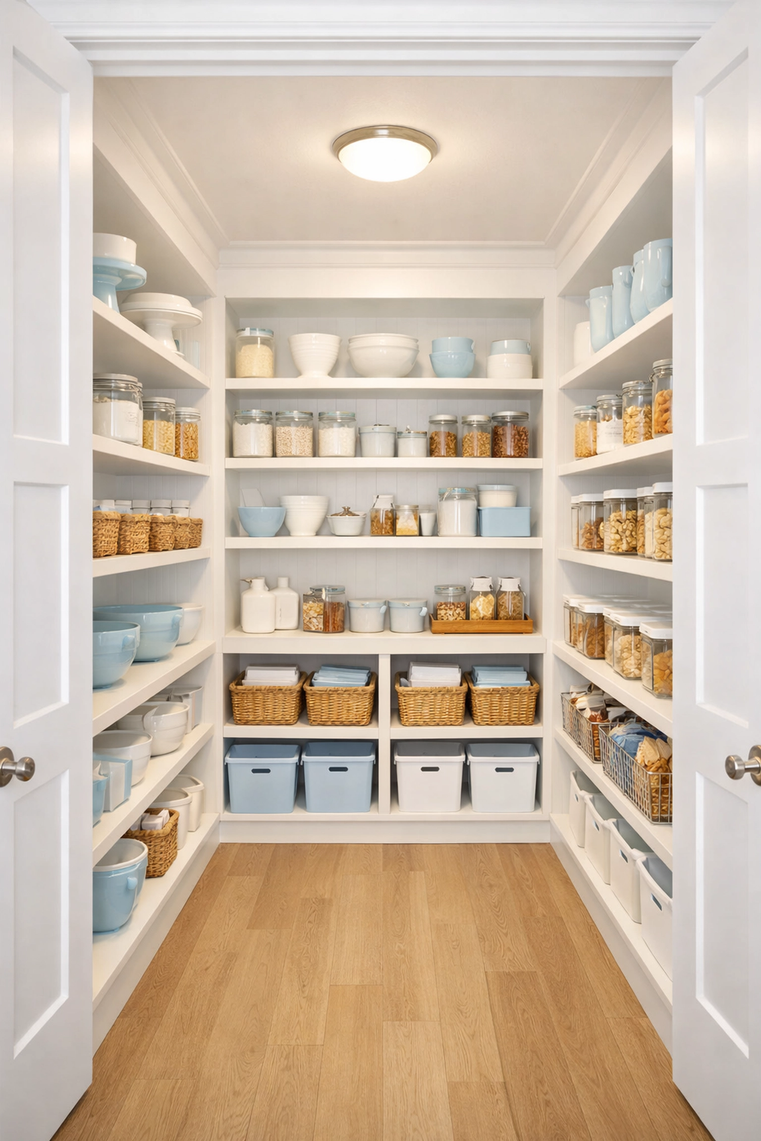 Deeply cleaned walk-in pantry showing the results of a professional move-in cleaning Southborough MA.