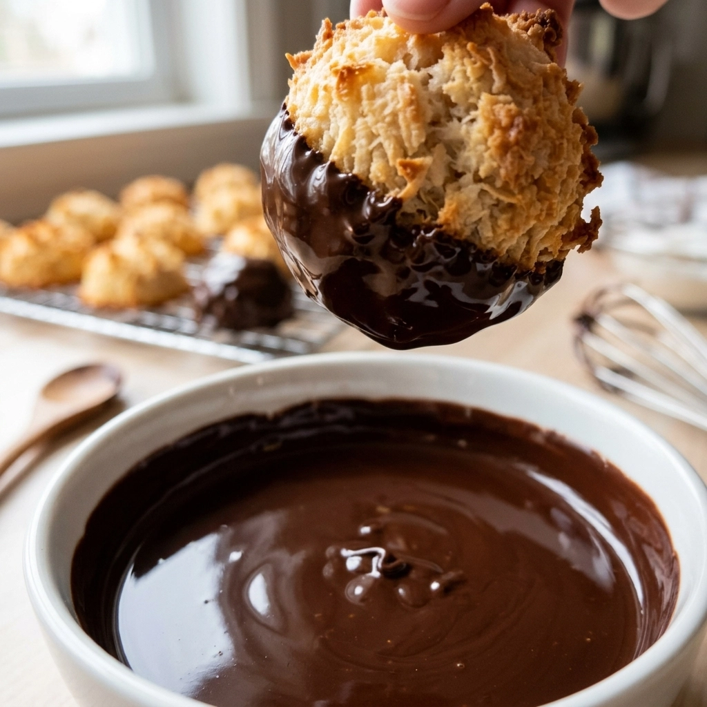 Dipping in chocolate