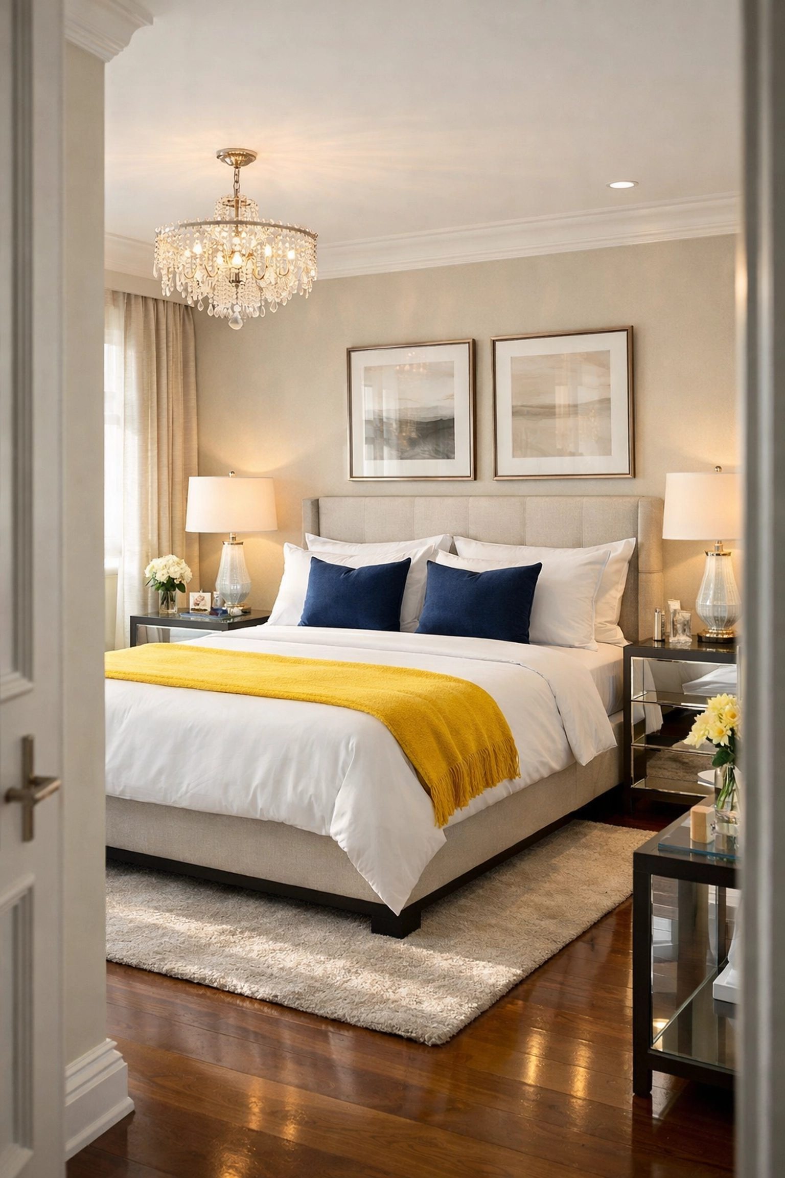 A serene Norfolk master bedroom featuring dust-free surfaces and fresh linens after a professional deep clean.