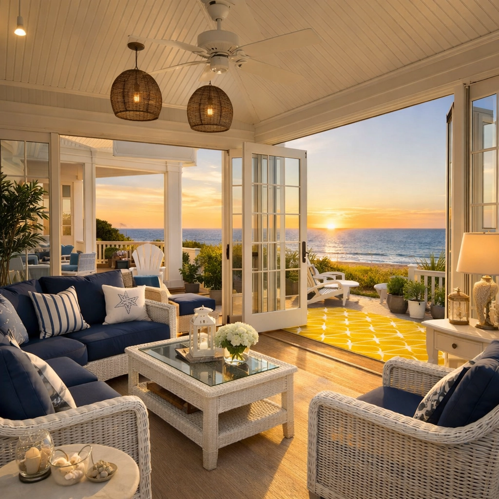 Spotless luxury sunroom in Orleans maintained by a regular weekly house cleaning service.