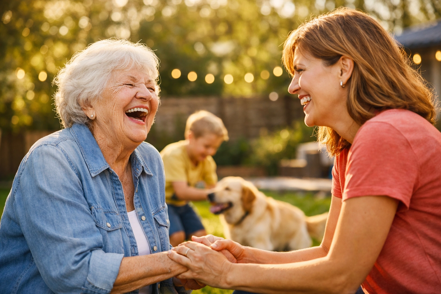A happy Houston family enjoying quality time together thanks to reliable home healthcare support.