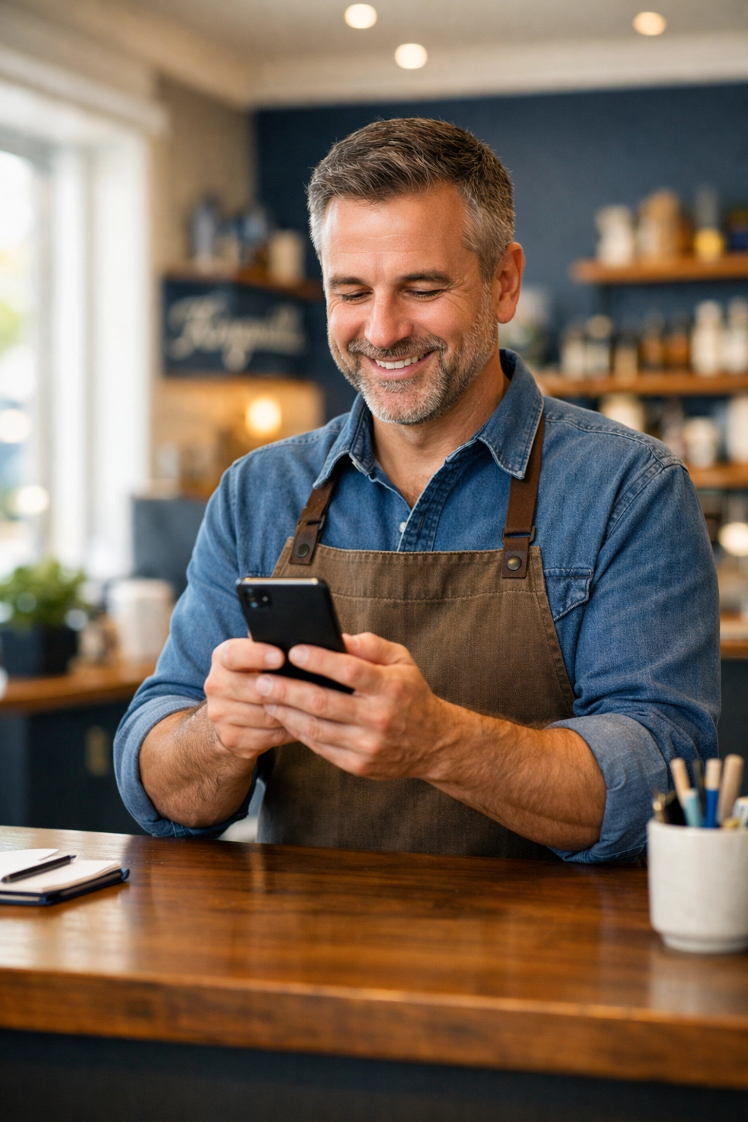 Kingsville, Ontario business owner using SMS marketing services for lead generation in the Windsor-Essex County area.