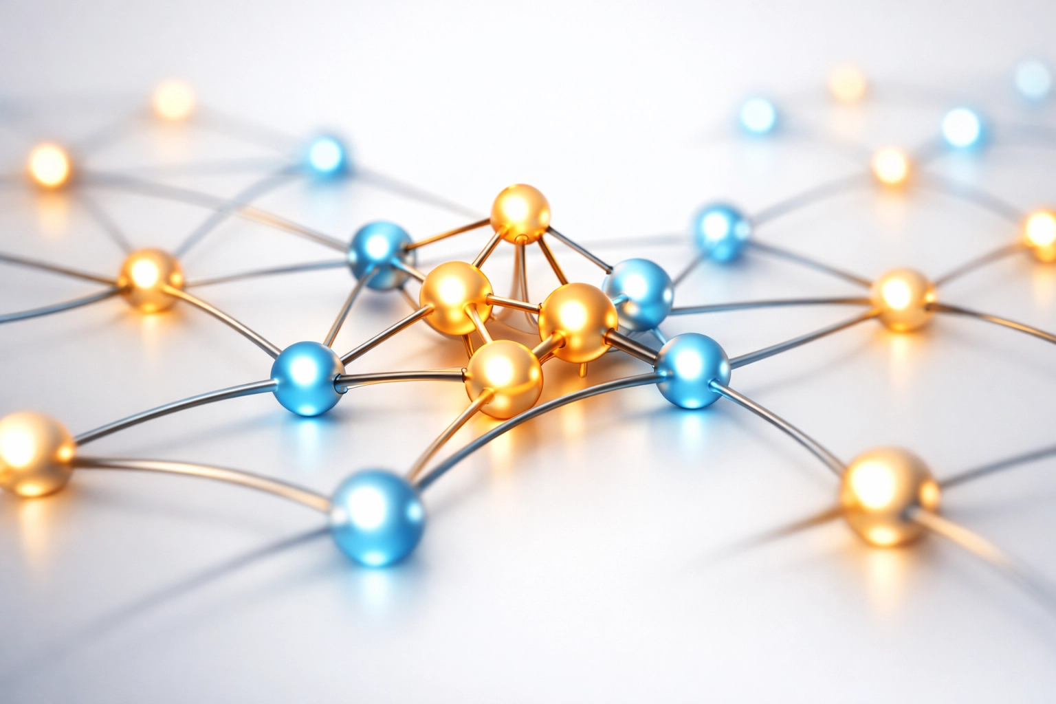 Interconnected network structure illustrating sustainable referral connections for healthcare facilities