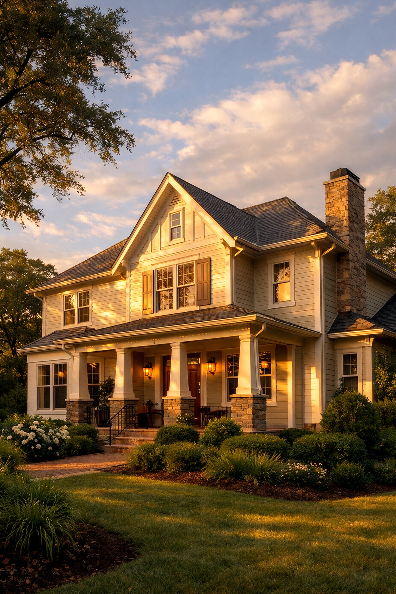 Beautifully painted Atlanta home exterior with professional finish and maintained siding