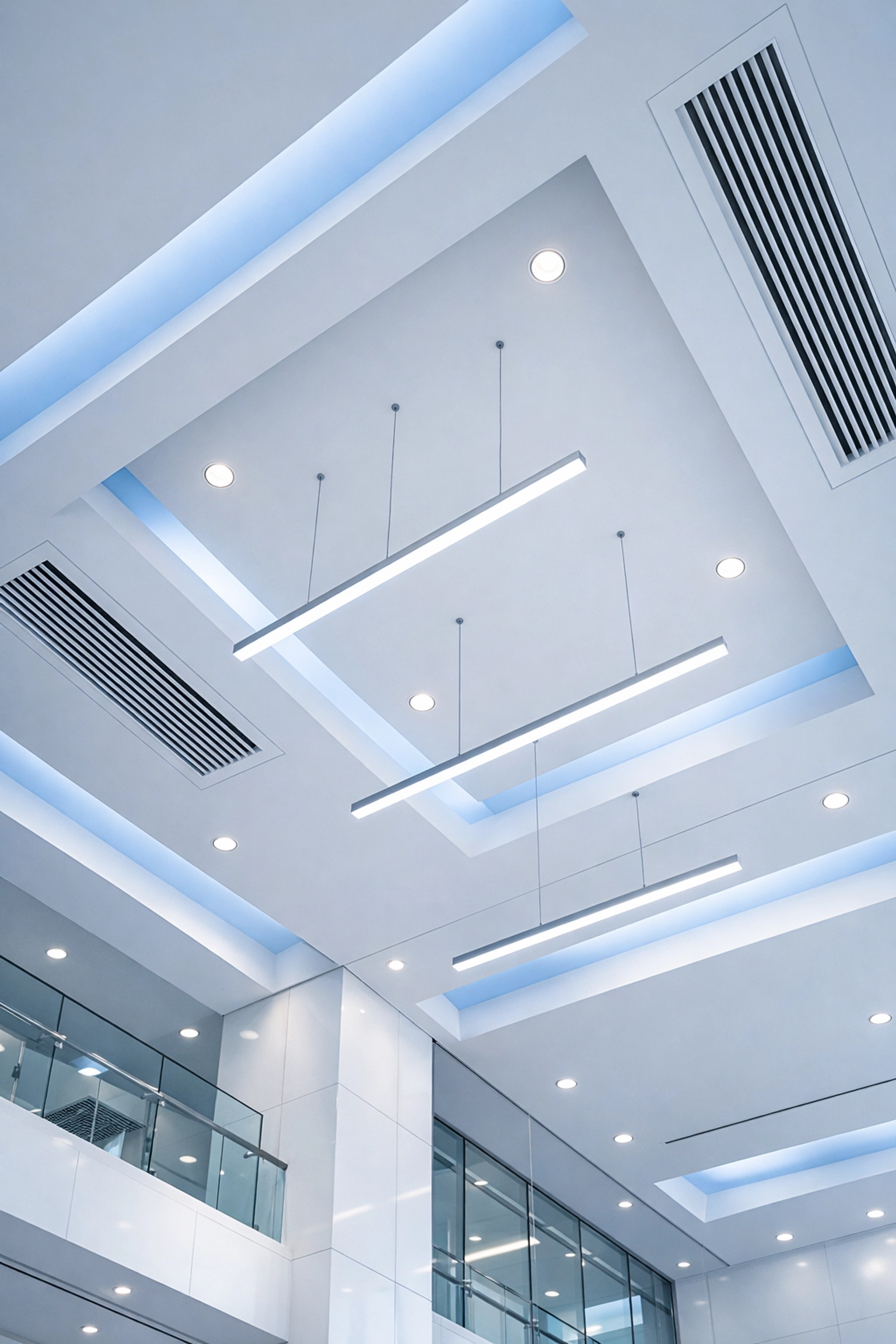 Expertly cleaned air vents and light fixtures in a Marlborough office using commercial cleaning standards.