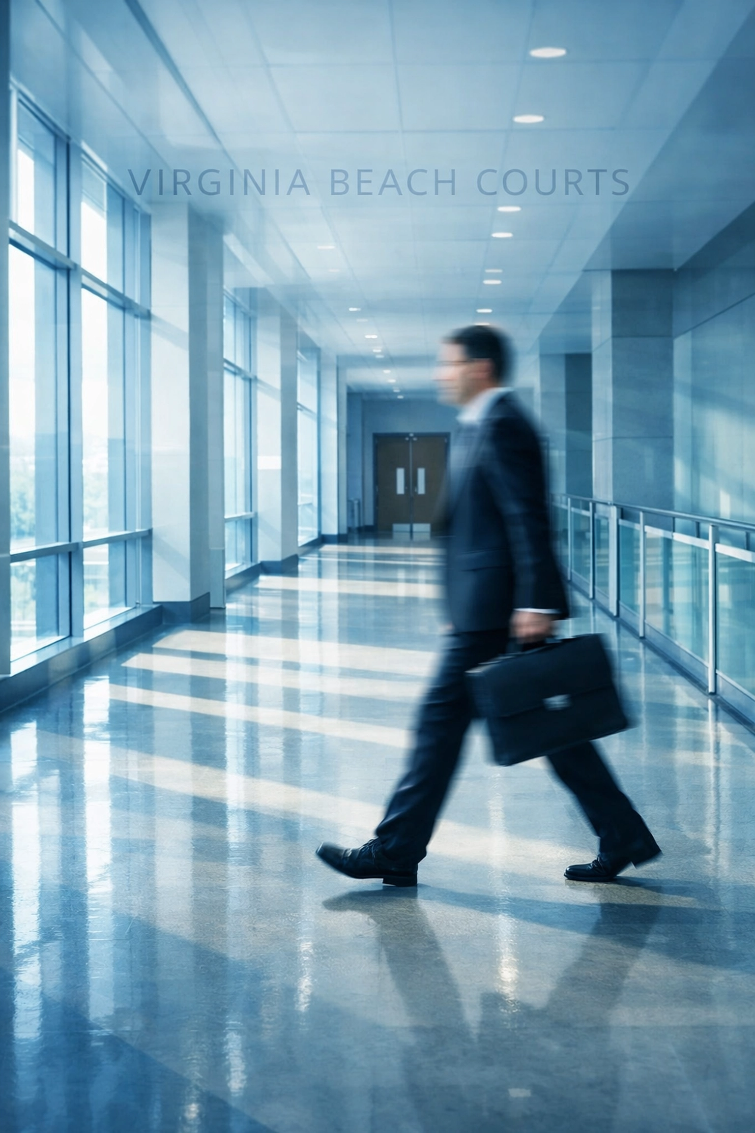 Attorney walking through Virginia Beach courthouse representing local divorce law expertise
