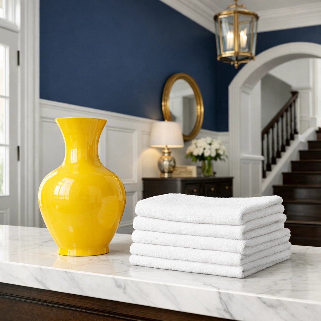 Organized entryway in an East Dennis home showing meticulous professional cleaning details.