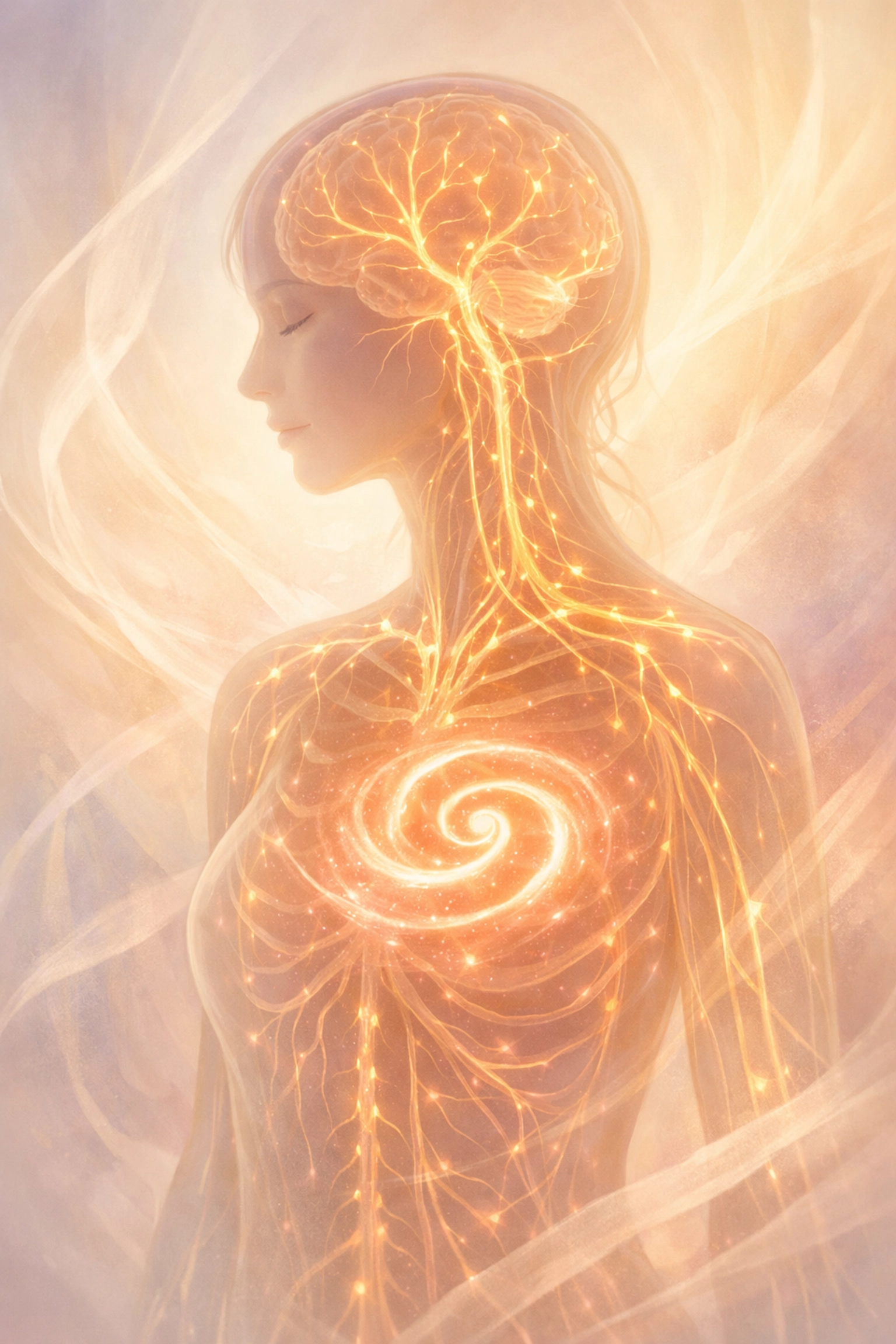 Nervous system and emotional loops visualization showing unprocessed emotions in the body