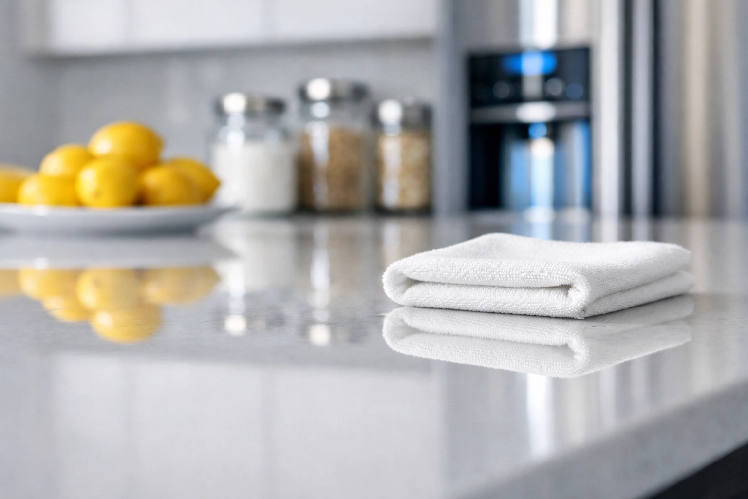Impeccably clean Kendall Square kitchen island reflecting the high standards of a top maid service Cambridge.