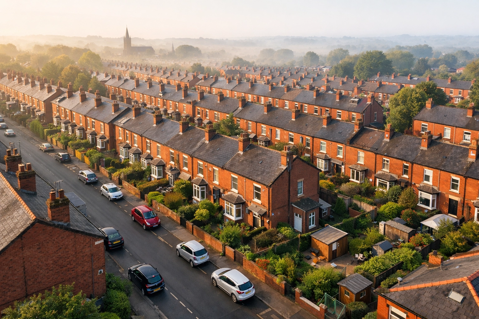 Terraced houses in Oldham showing property value growth
