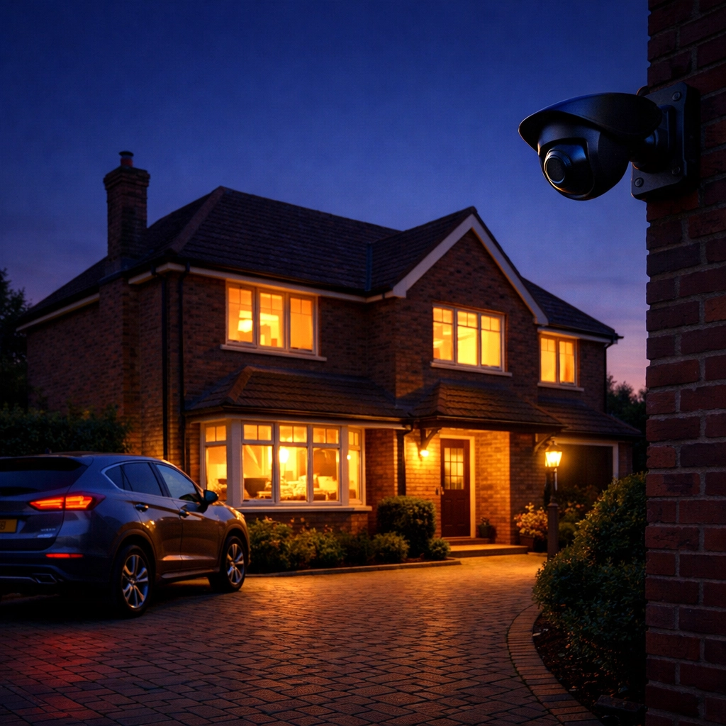 A home security alarm and CCTV system providing peace of mind for a family house in Poole.