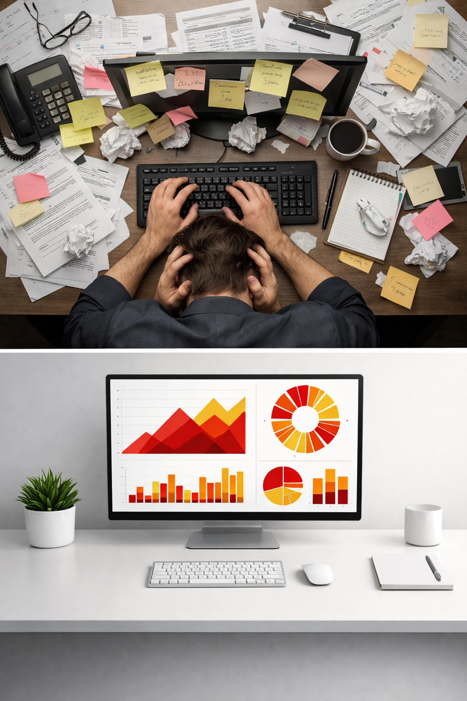 Business workspace transformation from manual processes to streamlined AI strategy implementation