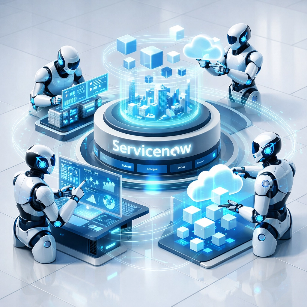 Agentic AI agents automating ServiceNow ITOM workflows for infrastructure optimization