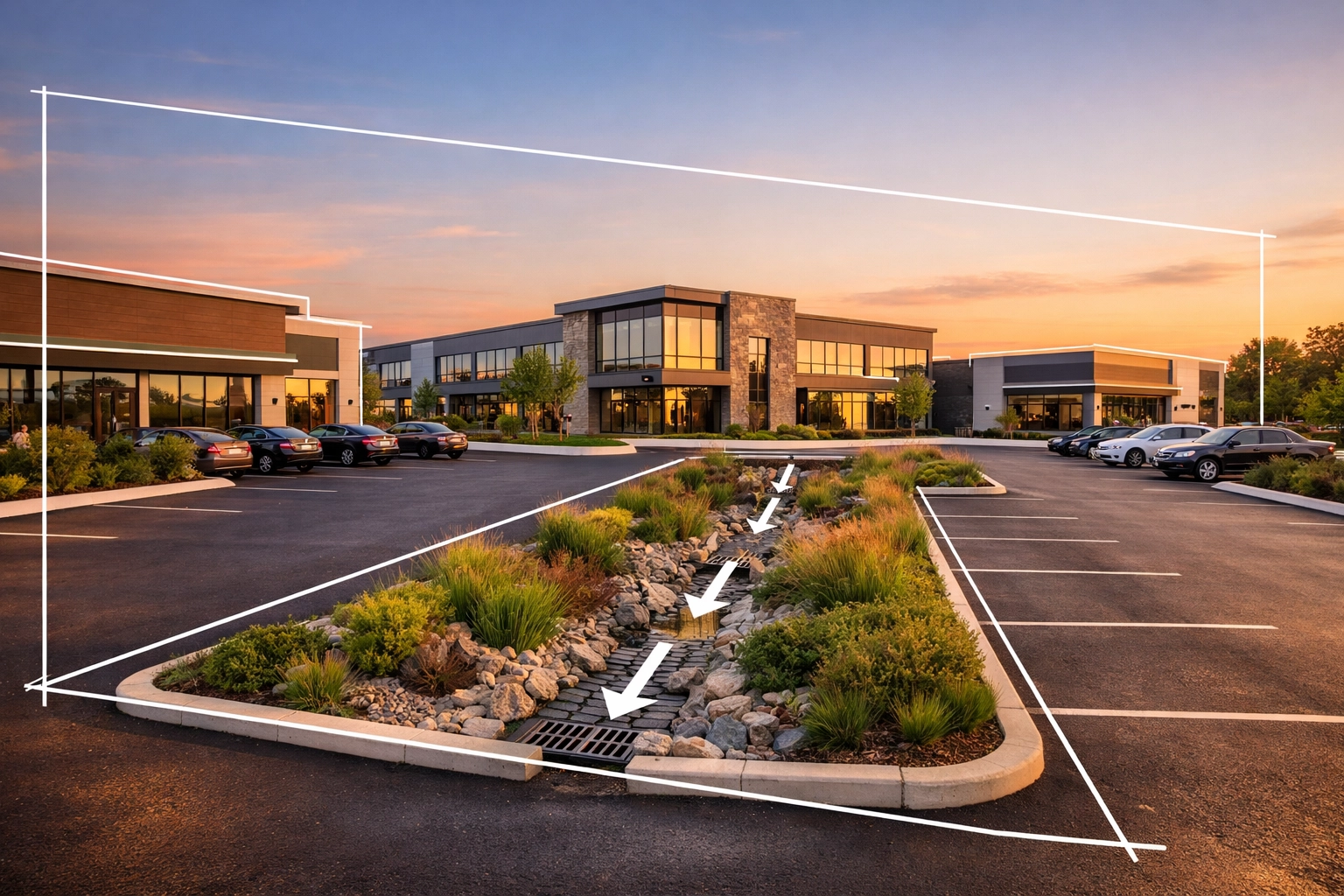 Completed modern Ontario commercial development after successful site plan approval and engineering.