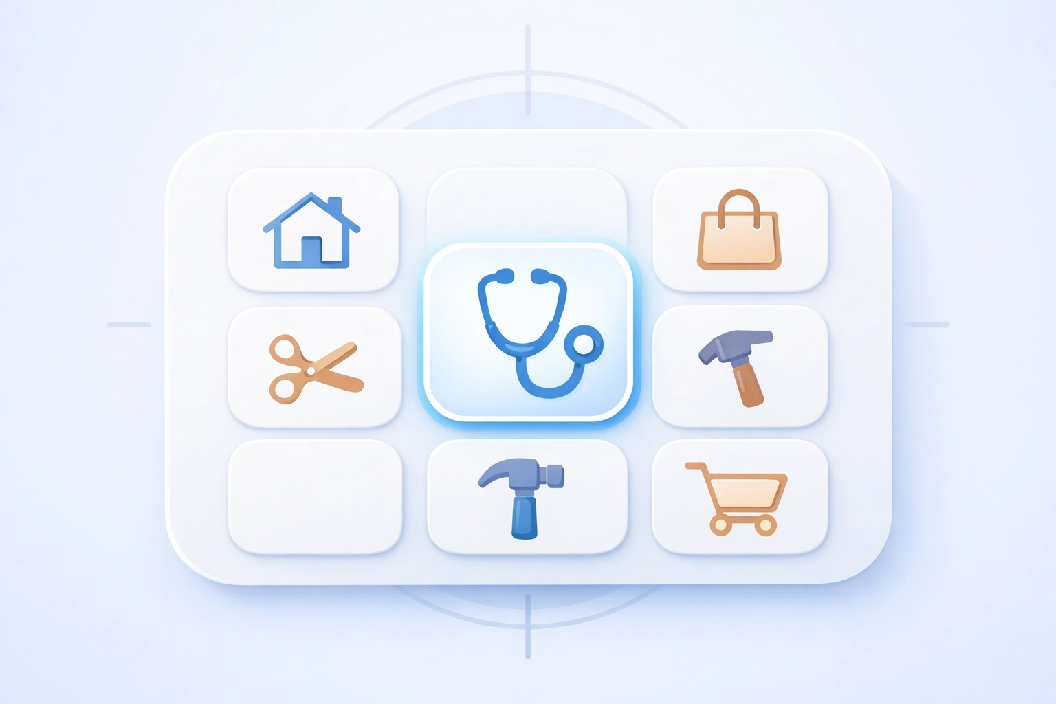 Illustration of selecting business categories for Google Business Profile optimization.