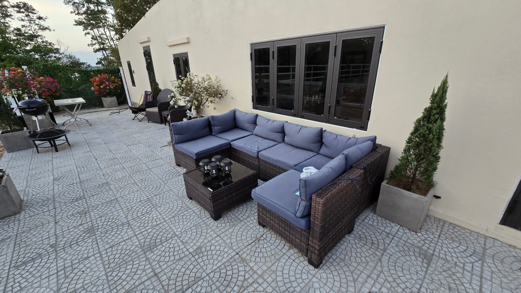 Spacious outdoor lounge area at VEC