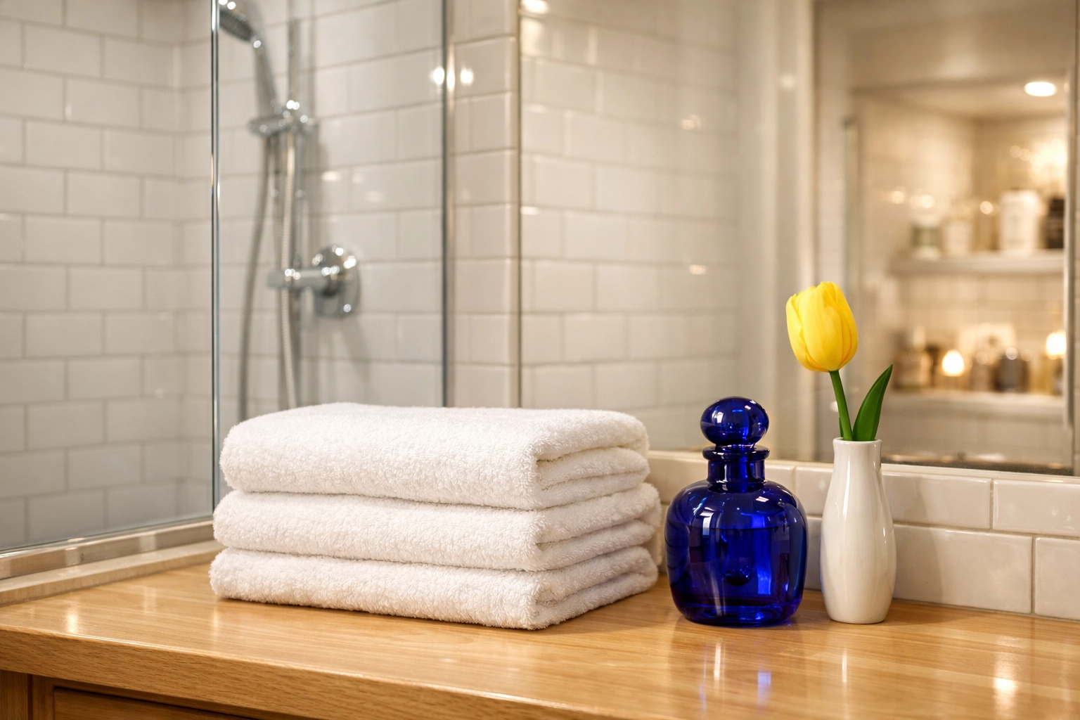 Sparkling spa-like bathroom with clean tiles from expert maid services Worcester residents trust.