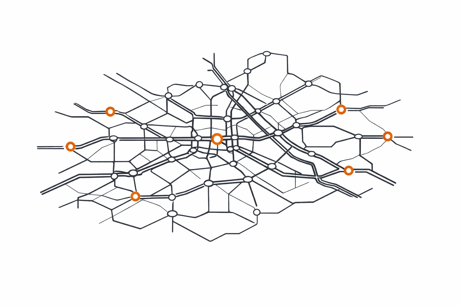 Technische Illustration der schnellen Einsatzwege für den Elektriker Notdienst Wien.