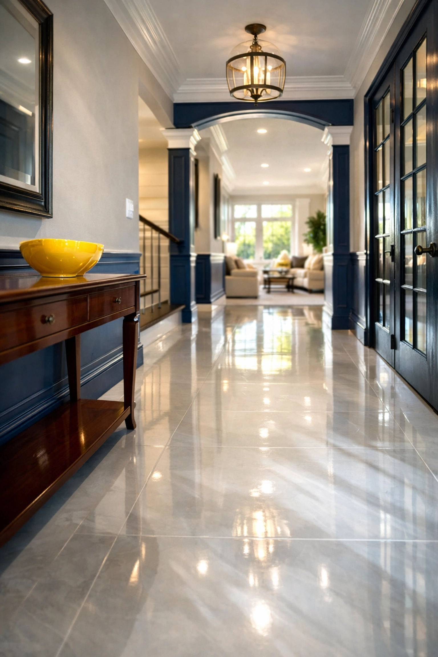 Immaculate home entryway following a thorough eco-friendly cleaning in North Andover.